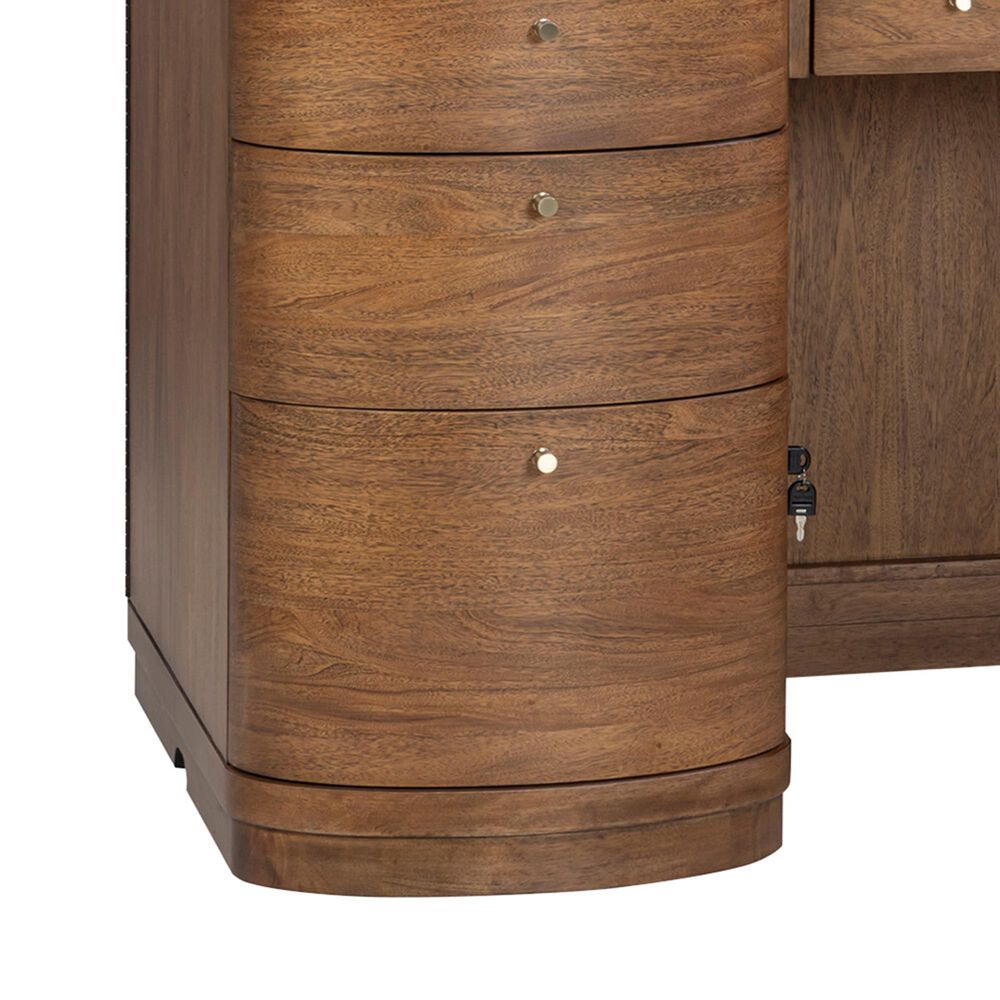 Riva Ridge Caden 3-Piece Executive Desk with Bookcase and File Cabinet Set in Spiced Caramel, , large