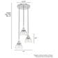Hunter Cypress Grove 3-Light Cluster in Brushed Nickel, , large