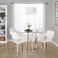LumiSource Margarite Arm Chair with White Faux Leather Cushion in Gold (Set of 2), , large
