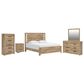 Ashley Brozmont 5 Piece King Platform Panel Bedroom Set in Natural Brown, , large