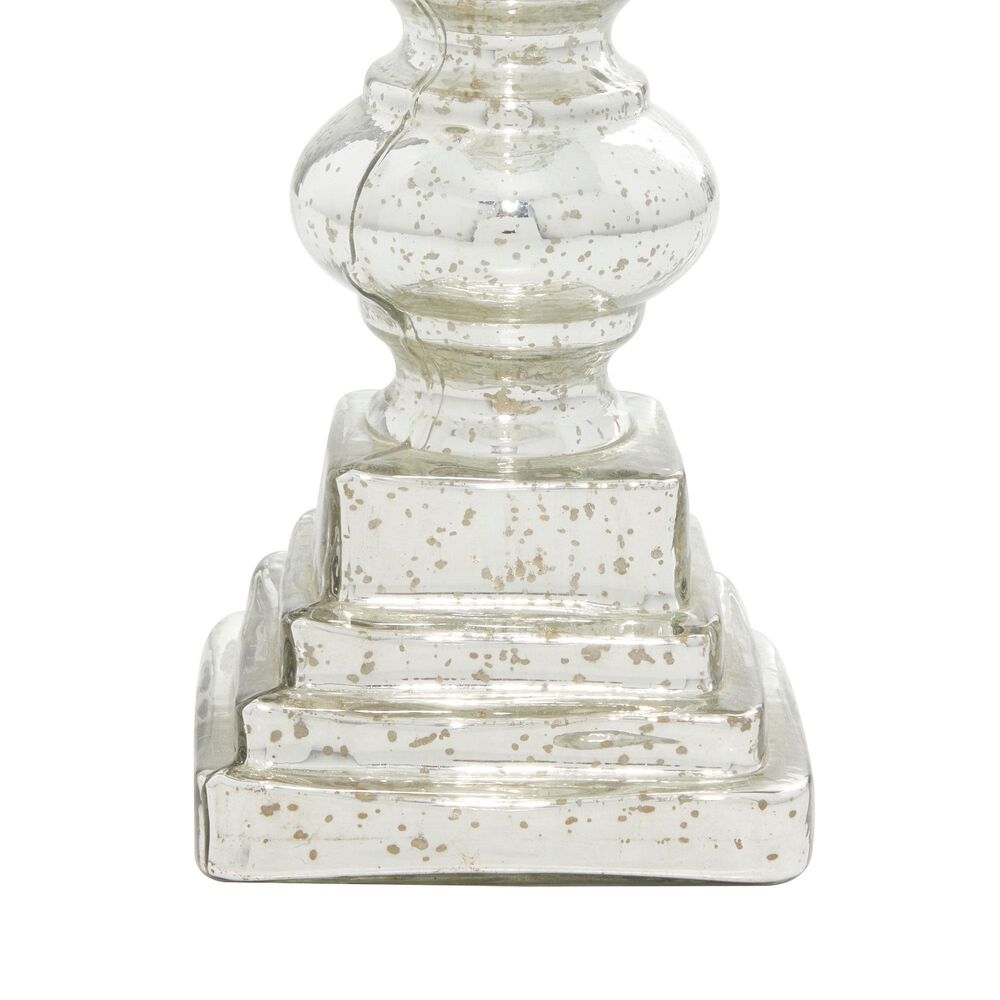 Maple and Jade 7&quot; x 22&quot; Hurricane Lamp in Silver, , large