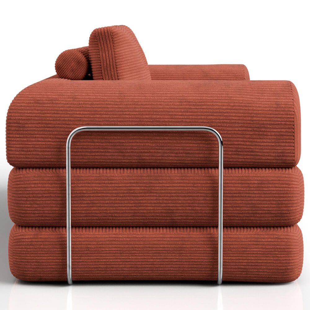 Furniture of America Ellis Stationary Modular Customizable Space-Saving Sofa in Rustic Brown, , large
