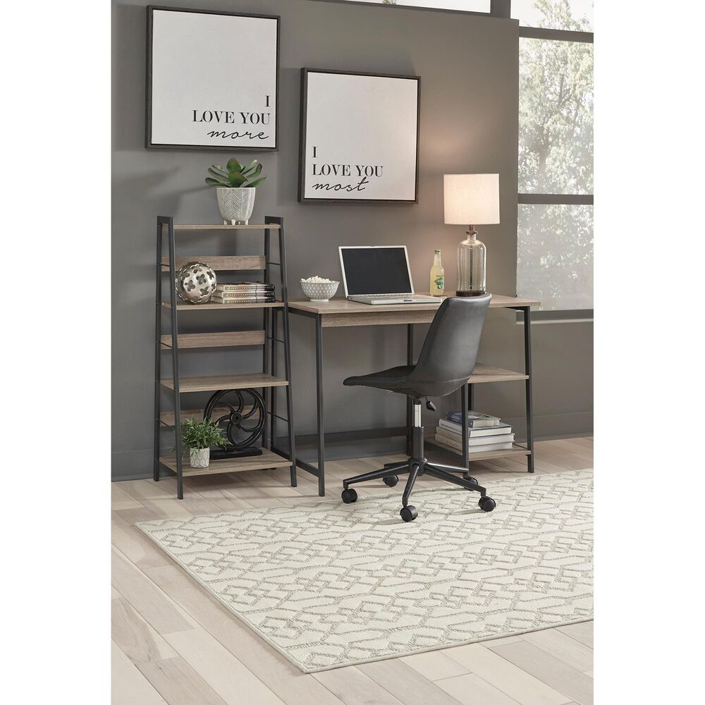 Signature Design by Ashley Soho Home Office Desk and Shelf in Brown and Black, , large