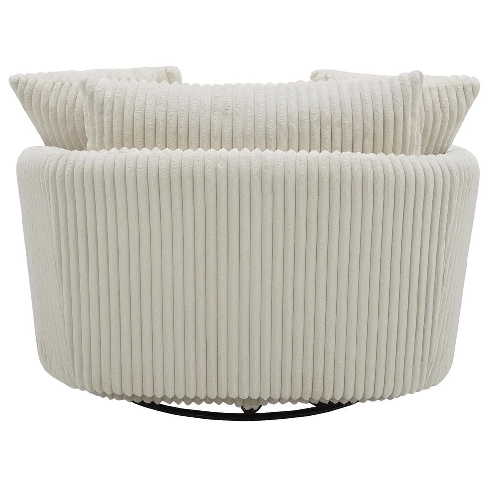 Simeon Collection Boomer Oversized Swivel Accent Chair in Mega Ivory, , large