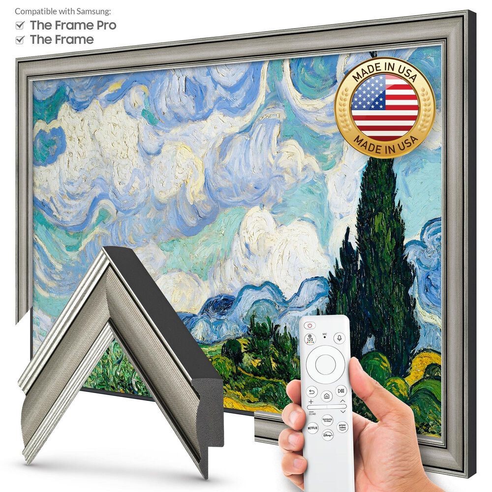 Deco TV Frames Slim 32" Frame Bezel for Samsung the Frame TV in Industrial Nickel, , large