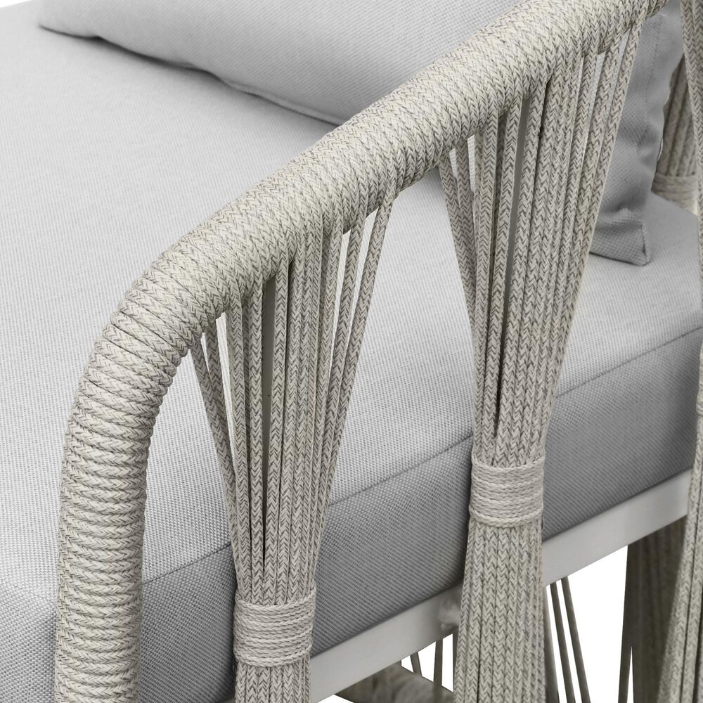 Hawthorne Furniture Alexa Outdoor Chair with Pillow in White, , large