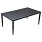 Hearth and Haven Outdoor Rectangular Dining Table with Umbrella Hole and Tapered Feet in Ember Black - Table Only, , large