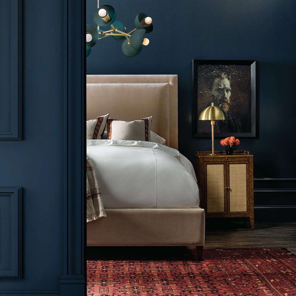 Hooker Furniture Archives King Upholstered Panel Bed in Liber Oat, , large