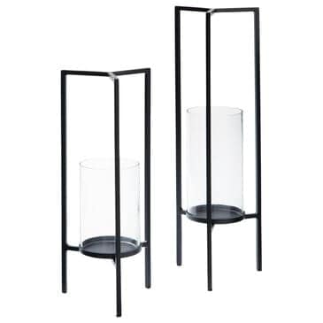 Ashley Ginette Candle Holder in Black and Clear (Set of 2), , large