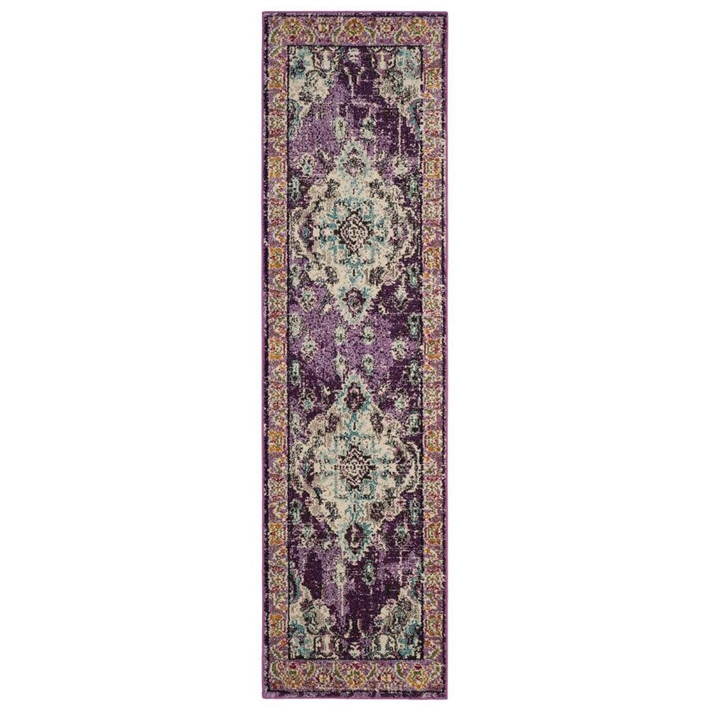 Safavieh Monaco MNC243L-26 2&#39;2&quot; x 6&#39; Violet/Light Blue Runner, , large