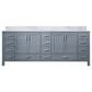 Lexora Home Jacques 84" Double Bathroom Vanity in Dark Grey with 2 cm White Carrara Marble Top and Rectangular Sinks, , large