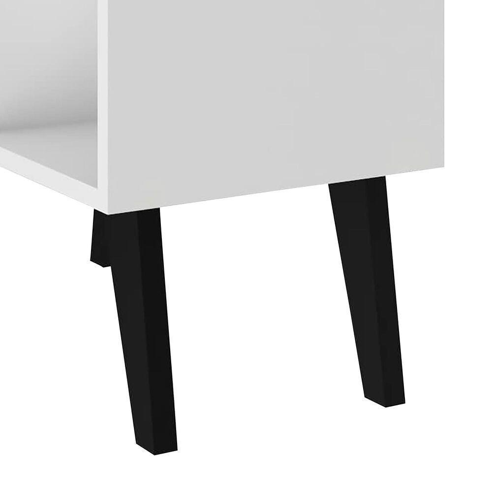 Dayton Warren 5-Shelf Bookcase in White/Black Feet, , large