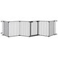 HOMLUX 6-Panel Adjustable Pet Gate in Black, , large
