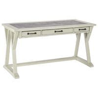 Signature Design by Ashley Jonileene Home Office Trestle Desk in White and Gray
