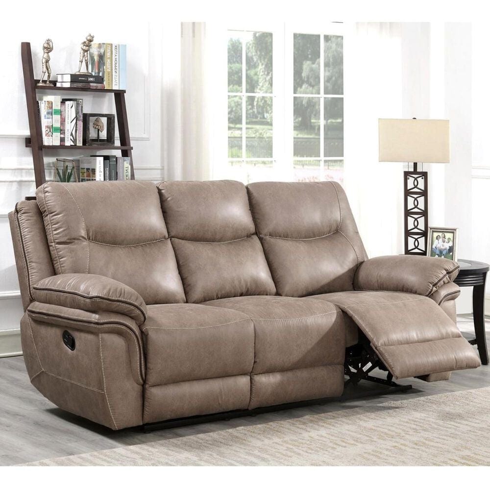 Crystal City Isabella Manual Reclining Sofa in Sand, , large