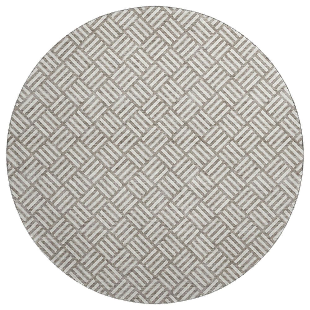 Dalyn Rug Company The Reserve TR3 Taupe 8" Round Indoor/Outdoor Area Rug, , large