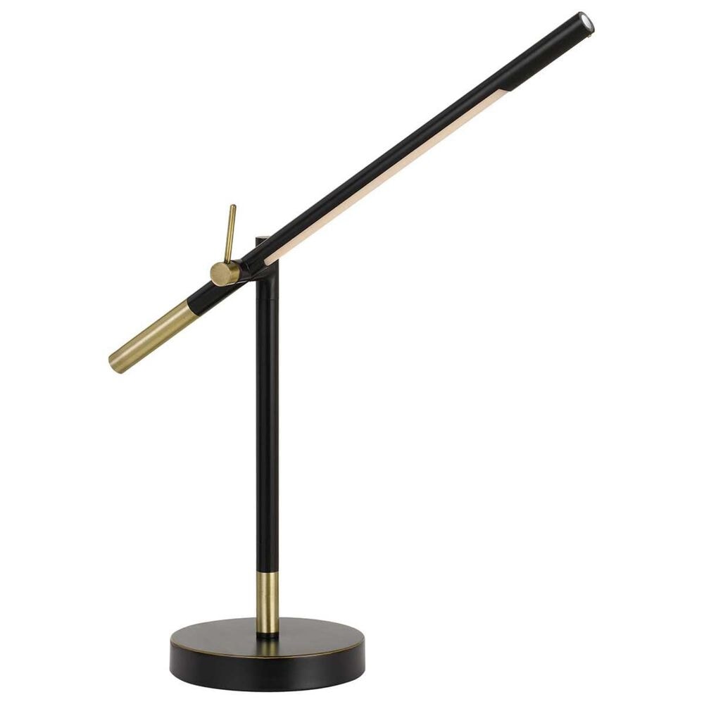 Cal Lighting Virton Adjustable Desk Lamp in Black/Antique Brass, , large