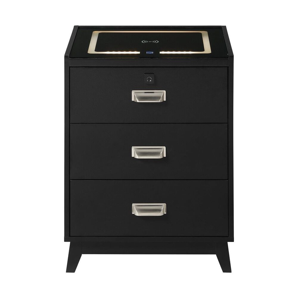 Mayberry Hill Rio 3-Drawer Nightstand in Black, , large