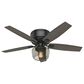 Hunter Bennett Low Profile 52" Ceiling Fan with Light in Matte Black, , large