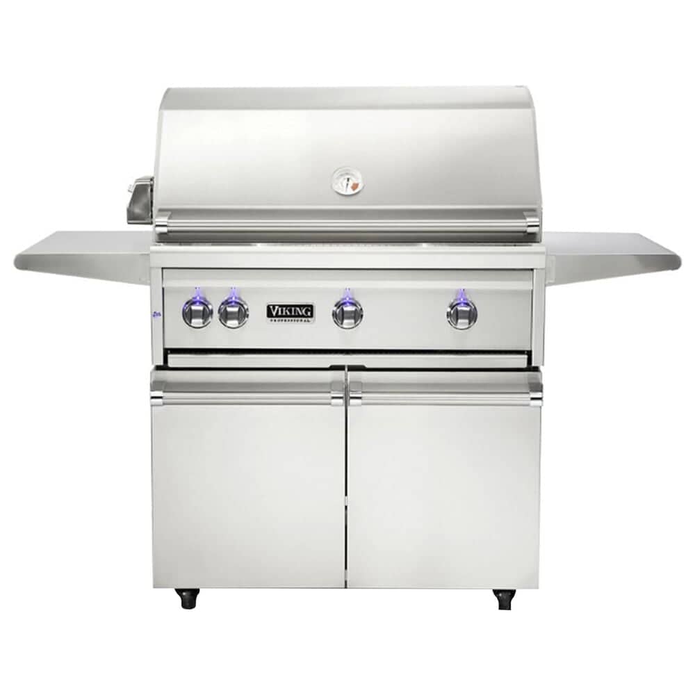 Viking Range 36" Liquid Propane Freestanding Grill and Cart in Stainless Steel, , large