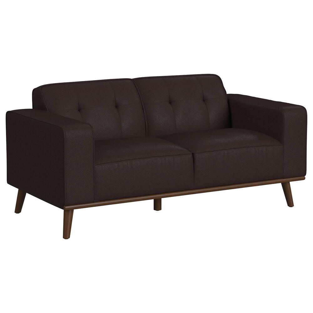 Mayberry Hill Destiny Stationary Loveseat in Pebble Brown, , large