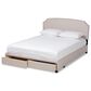 Baxton Studio Larese Queen Beige Fabric Upholstered Storage Bed with 2 Drawers in Black, , large