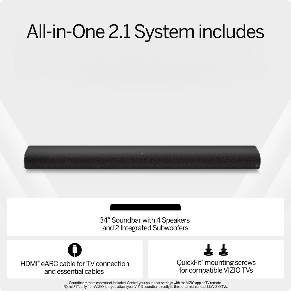 VIZIO All-in-One Soundbar with Dolby Atmos in Black - SV210D-0806, , large