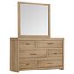 Riva Ridge Modern Loft 6-Drawer Dresser and Mirror in Khaki, , large