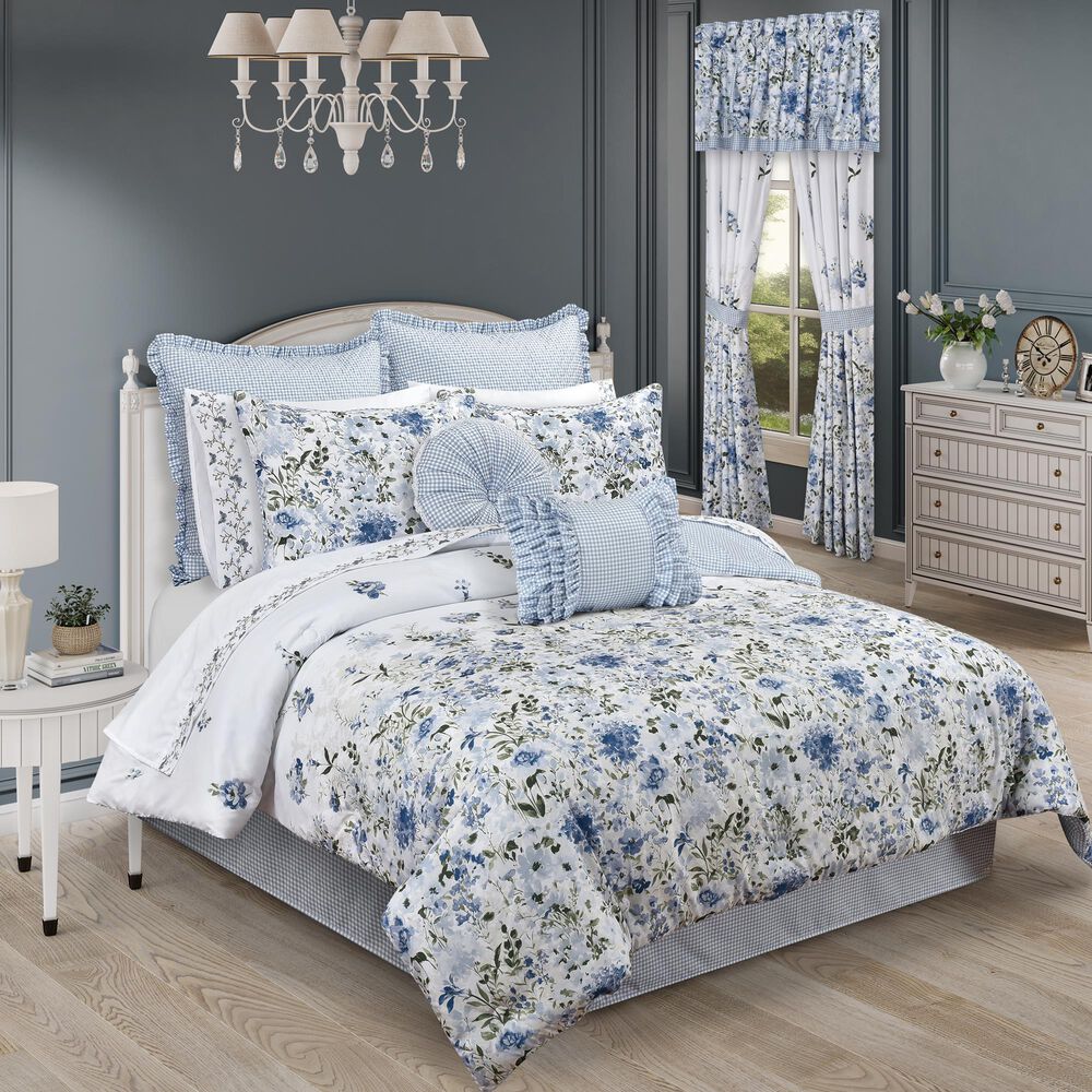 Royal Court Kourtney 4-Piece King Comforter Set in Blue, , large