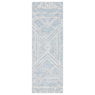 Safavieh Micro-Loop MLP173M 2"3" x 7" Light Blue and Ivory Runner, , large
