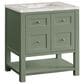 James Martin Vanities Breckenridge 30" Single Bathroom Vanity in Smokey Celadon with 3 cm Victorian Silver Quartz Top and Rectangular Sink, , large
