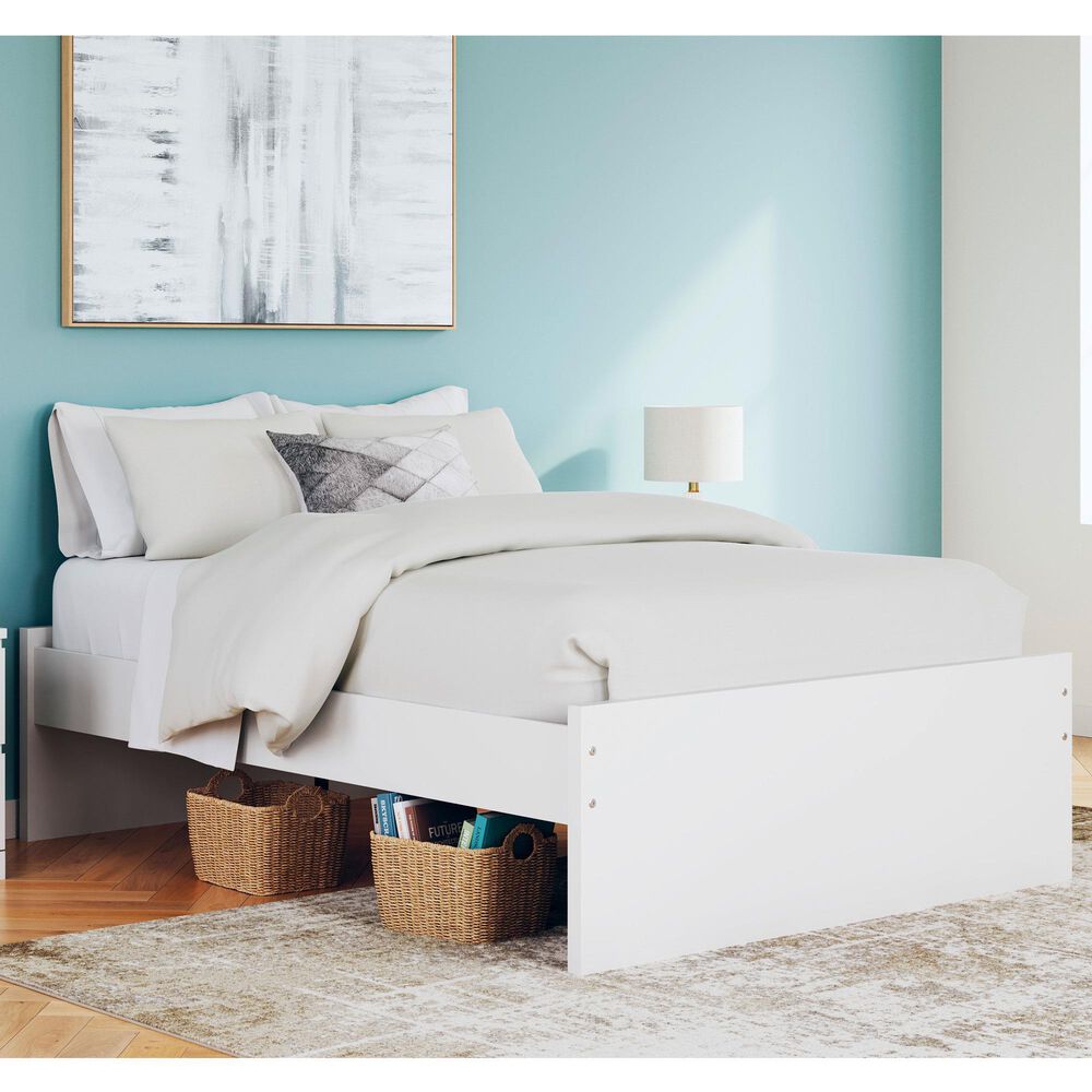 Ashley Onita Full Platform Bed with No Headboard in White, , large
