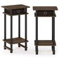 HOMLUX Tall End Table with Bin in Columbia Walnut and Black (Set of 2), , large