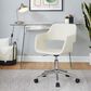 LumiSource Margarite Swivel Task Chair with Cream Faux Leather Cushion in Chrome, , large