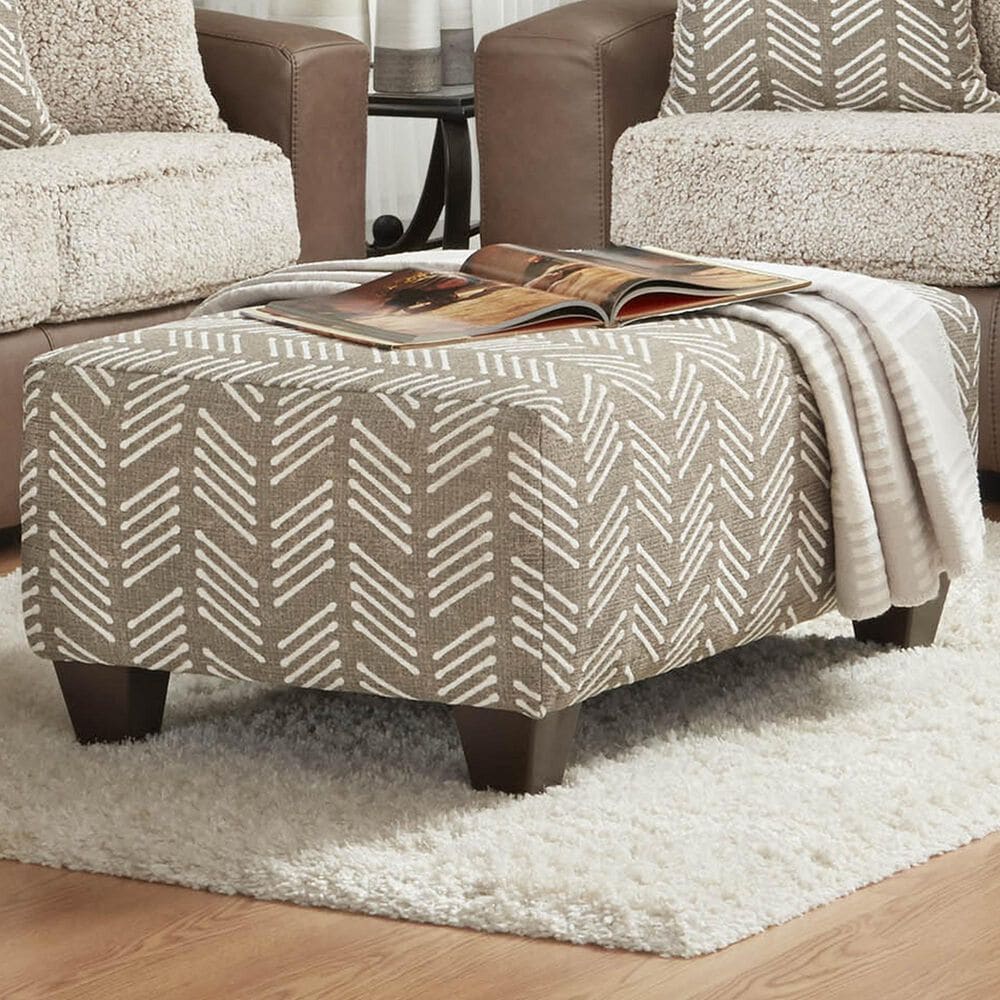 Arapahoe Home Shearling Cocktail Ottoman in Coconut Mocha, , large