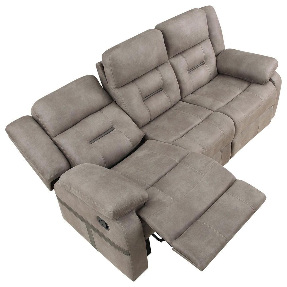 Steve Silver Abilene Manual Reclining Sofa with Drop-Down Console in Tan, , large