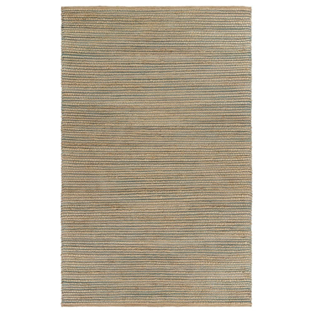 L&R Resources Natural Fiber Striped 7"9" x 9"9" Spa Blue Area Rug, , large