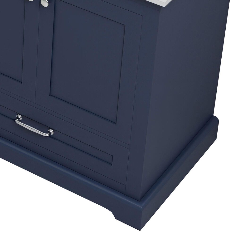 Lexora Home Dukes 80" Double Bathroom Vanity in Navy Blue with 2 cm White Cultured Marble Top and Rectangular Sinks, , large
