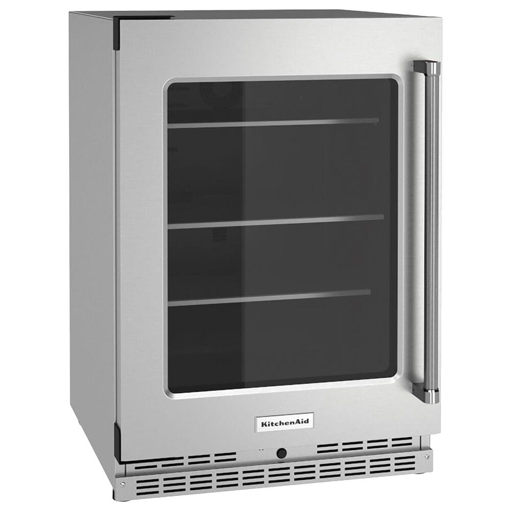 KitchenAid 24" Undercounter Refrigerator with Glass Door and Shelves in