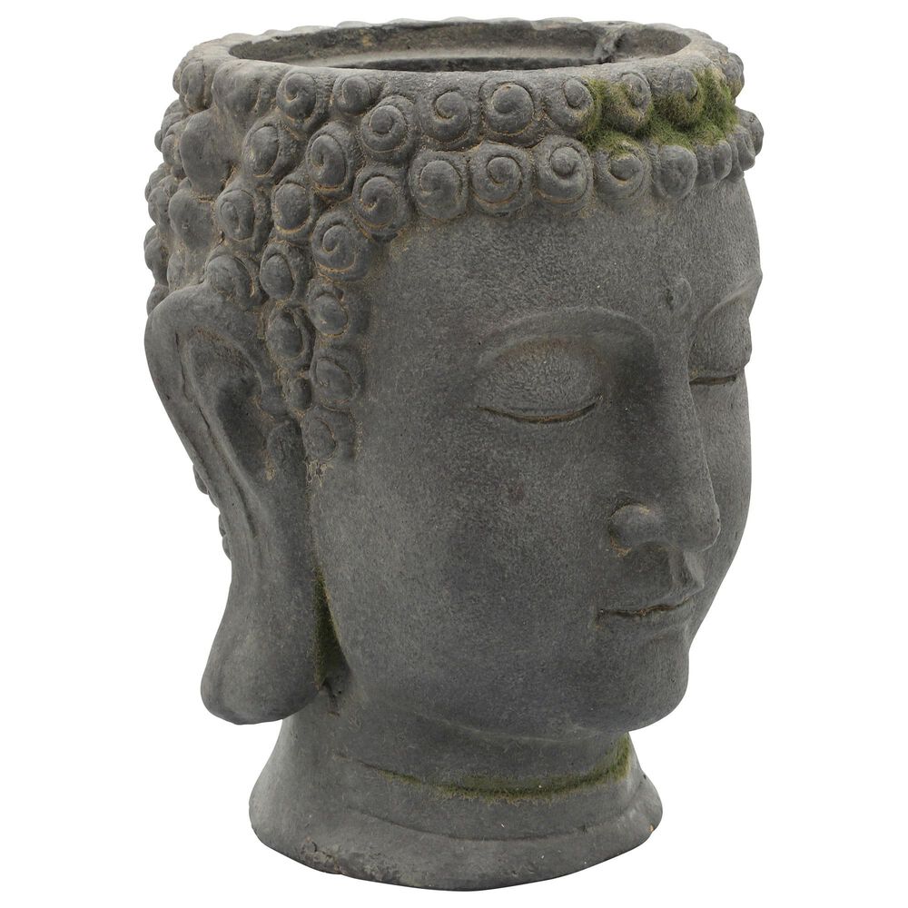 Sagebrook Home 11" Buddha Head Planter in Black, , large