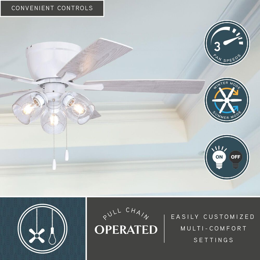 Vaxcel Brayton 52" LED Ceiling Fan in White, , large