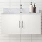 Lexora Home Geneva 36" Single Bathroom Vanity in Glossy White with 2 cm White Carrara Marble Top and Rectangular Sink, , large