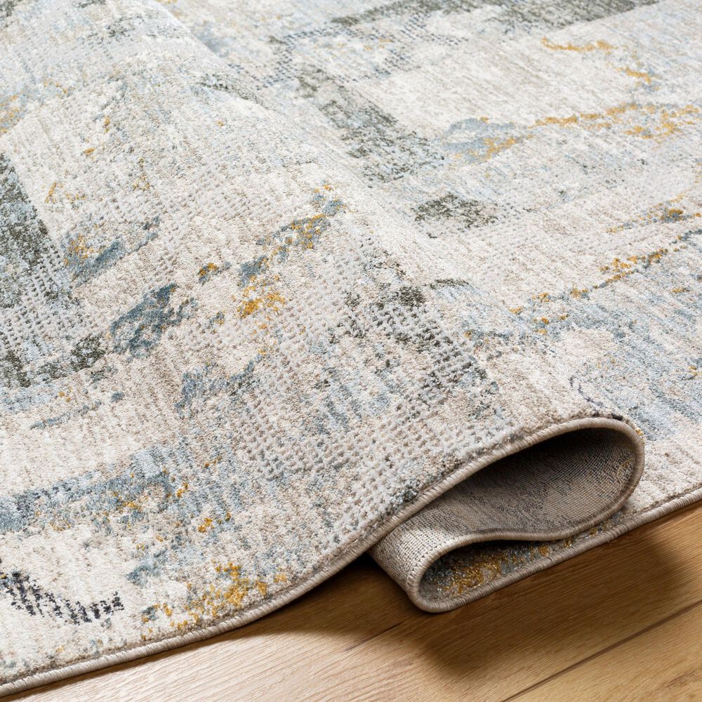 Surya Dresden Taupe, Off-White, Dusty Sage, Deep Teal, Light Gray, Mustard and Ink Blue 2'7" x 7'3" Runner, , large