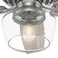 Hunter Bennett Low Profile 44" Ceiling Fan with LED Light in Brushed Nickel, , large