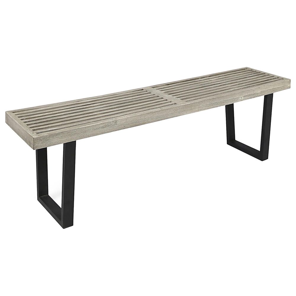 Hearth and Haven Outdoor Dining Bench in Black and Gray, , large