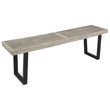 Hearth and Haven Outdoor Dining Bench in Black and Gray, , large