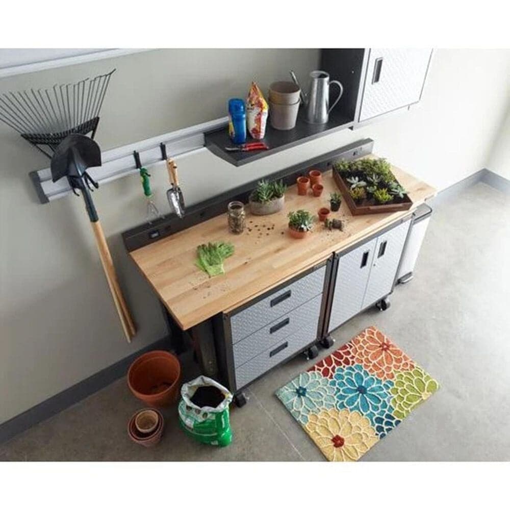 Gladiator 6&#39; Adjustable Height Hardwood Workbench in Hammered Granite, , large