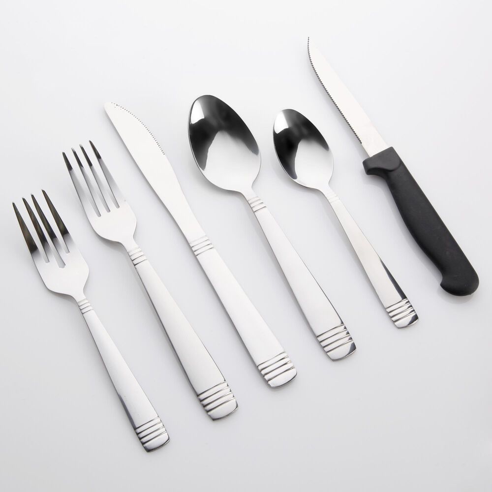 Gibson Home Palmore Plus 24-Piece Flatware Set in Stainless Steel, , large