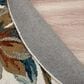 L&R Resources Sinuous Tropical Paradise Floral 6" Round White, Blue and Tan Area Rug, , large