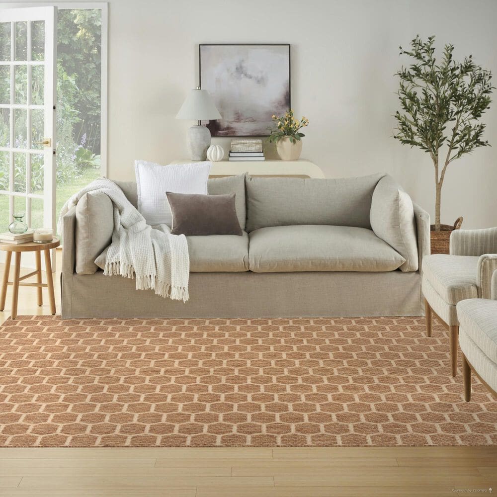 Nourison Twist Reversible 6&#39; x 9&#39; Natural Indoor/Outdoor Area Rug, , large